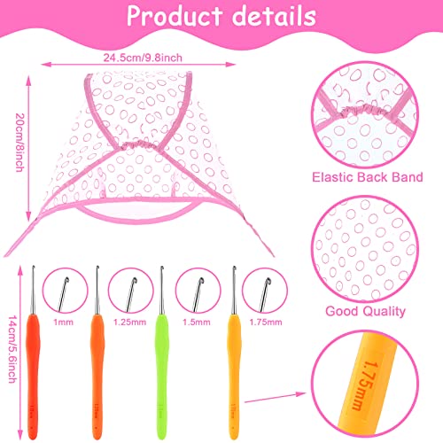 6 Pieces Hair Cap Salon Hair Coloring Dye Cap Tipping Cap Frosting Caps With 4 Pieces Hair Needles Crochet Hooks For Dyeing Hair Hairdressing Tool (Purple/Blue/Pink) #TOP1