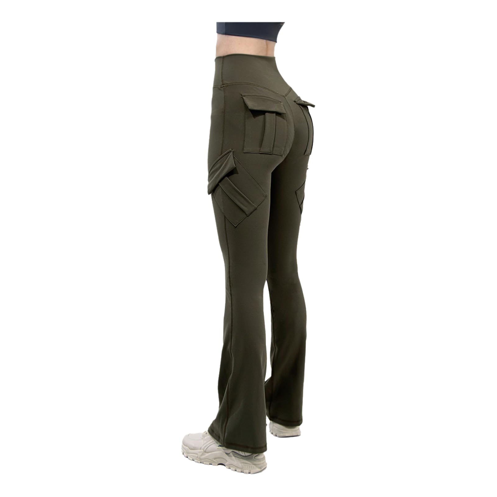 Generisch Bootcut Jazzpants damskie szerokie spodnie, obcisłe spodnie biodrowe, wysoki stan, rozkloszowane spodnie do jogi