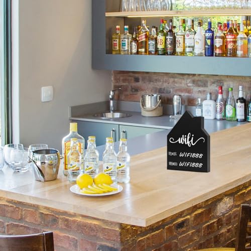 Wifi Password Sign for Home Guests (Black House, 7.87" x 5.91")