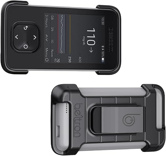 BELTRON Protective Case for Dexcom G7 Receiver with Built-in Metal Belt Clip (Strong & Durable Case Designed to Protect Dexcom G7 Receiver/Display Device) (Black)