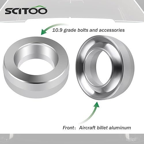 Miniatura 3 de SCITOO Kit de elevación de nivelación delantera de 2 pulgadas para Dodge 1994-2018 Espaciador de puntal de elevación compatible para Dodge para Ram