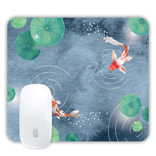 Image of TURTLEWINGS | Mousepad | Abstract Fish in Pond Mouse Pad - 22x18 cm, 3mm Thick | Abstract Design Non-Slip Rubber Base | Office, Study & Gaming Use | Premium Smooth Surface 11 24