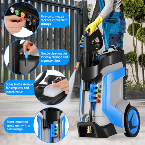 5000 PSI Electric Pressure Washer, 4.0 GPM Powerwash for Home, Car, Patio (Blue)