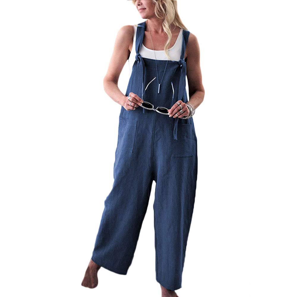 Morbuy Women's Retro Casual Baggy Jumpsuits Linen