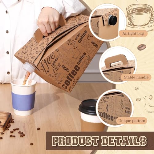 Resholder 20 Pack Disposable Coffee Box Dispensers 96 oz Insulated Portable Coffee Carrier Containers with Handle for Parties Catering Liquid Carrier by Resholder - Image 4