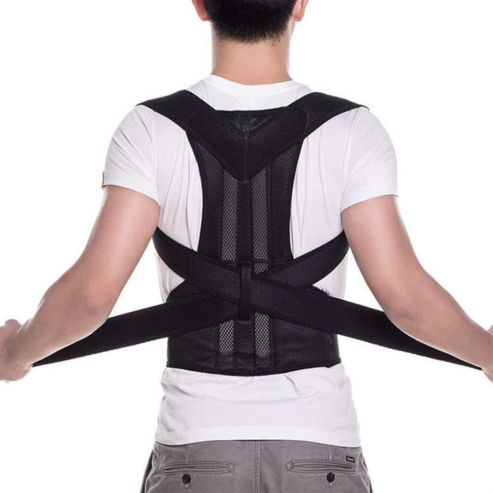 Faja Lumbar Corrector de Postura Negro Talla M para Escoliosis