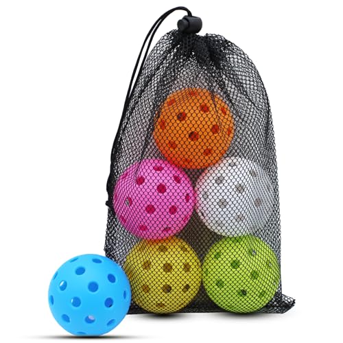Image of Magicorange Pickleball Balls,USAPA Approved 40 Holes Outdoor Pickleballs | 6 /20 Pack with Mesh Bag for All Paddles and Courts,Weather Resistant,High Elasticity, Durable Seamless Design,Easy to Control