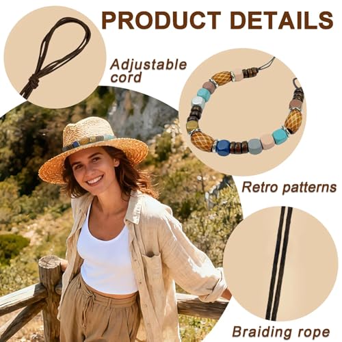 Image of Cowboy Hat Bands for Men Women, Leather Hatbands Belt for Cowboy /Western /Fedora /Cowgirl Hats