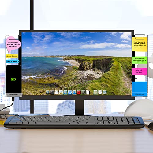 DNTESR Computer Monitor Memo Board/Multifunctional Monitors Message Board/Computer Monitor Side Panel Sticky Notes Storage Rack - with Phone Holder - 1Set (Left and Right) - Thumbnail 6