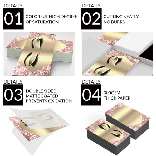 Custom Business Cards 100PCS Double-sided Printing Business Cards Customize with Your Logo Personalized 3.5"x 2" Cards for Business - Lash Extension Aftercare