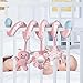 SAMMAS Car Seat Toys, Infant Baby Pink Pig Spiral Activity Hanging Toys Stroller Toys for Car Seat Stroller Bar Crib Bassinet Mobile with Mirror BB Squeaker and Rattles