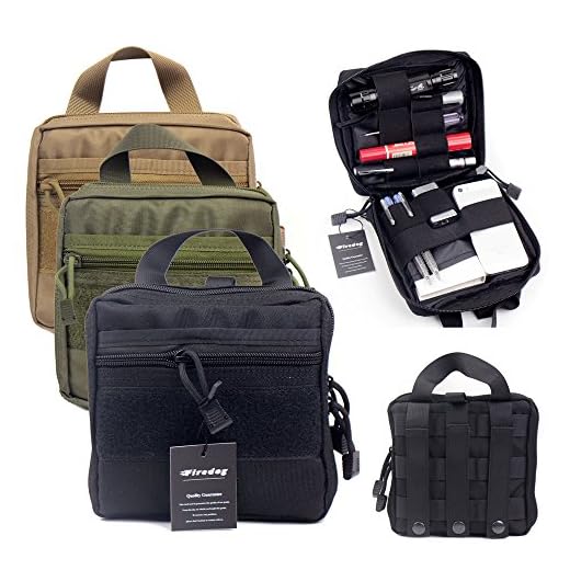 Bolsa organizadora para equipo de primeros auxilios o paramédico, bolsa de herramientas de utilidad para mochila (negro)
