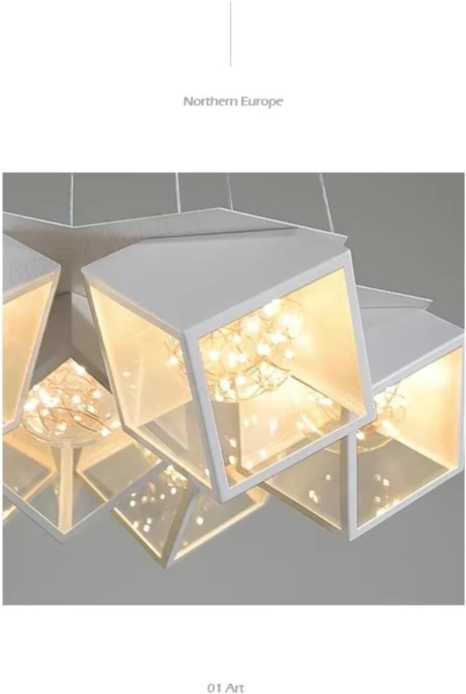 Nordic Black Ceiling Chandelier Lighting for Dining Table Decor Hanging Lights Modern Minimalist Starry Home Living Room Lamp, Luxury(White)