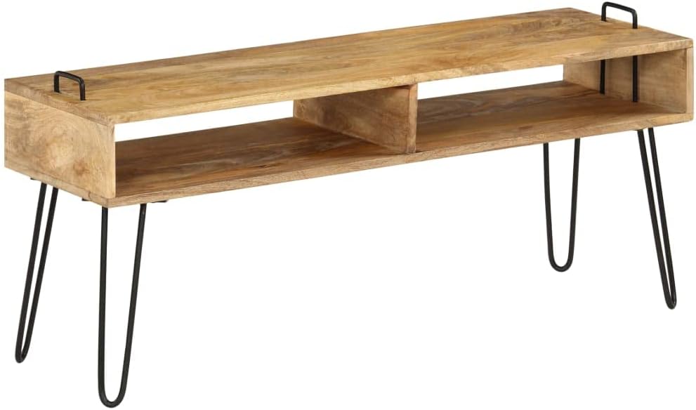 vidaXL TV Stand, TV Unit for Living Room, Sideboard with Storage, TV Console Entertainment Center, Farmhouse Industrial Style, Solid Mango Wood