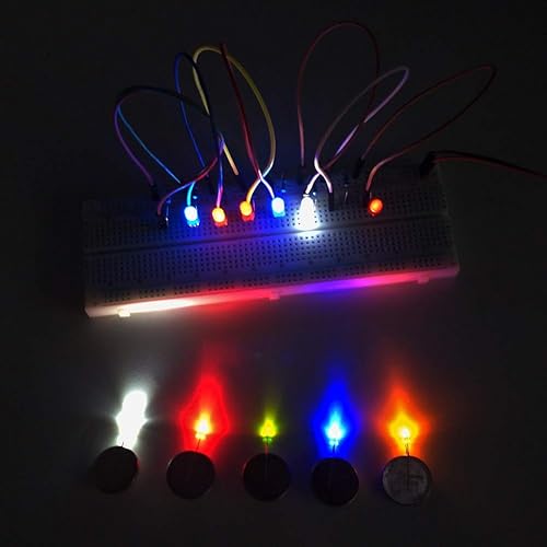 Miniatura 3 de haraqi Kit surtido de diodos emisores de luz LED de 0.118 in, diodo difundido de bajo voltaje para circuito de PCB DIY, luces indicadoras