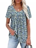 WEESO Womens Tops Boho Dressy Casual Beach Vacation Clothes Plus Size Spring Summer Outfits Hawaiian Shirts V Neck T 2025 Loose Fit Blouses Tunic Floral Oversized Tshirts Shirts Maternity
