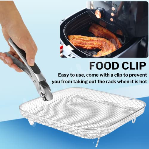Air Fryer Accessories - Three Stackable Dehydrator Racks For Ninja, Instant Pot Vortex, Cosori, Chefman, Gowise, Ultrean, Gourmia - 304 Stainless Steel Grill Rack Fits 4.2-5.8 Qt Air Fryer, Oven #TOP6