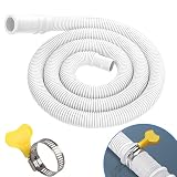 ROJMMFOL Dehumidifier Drain Hose Kit (5.25FT) – Universal PVC Corrugated Drain Hose with Stainless Steel Clamp & Thumb Screw, Leak-Proof Design, Fits Most Dehumidifiers and Portable Washing Machines