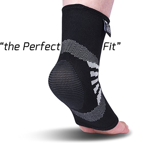 Nordic Lifting Ankle Compression Sleeves (1 Pair) - Support For Injury Recovery & Prevention - (Grey, Medium) #TOP4