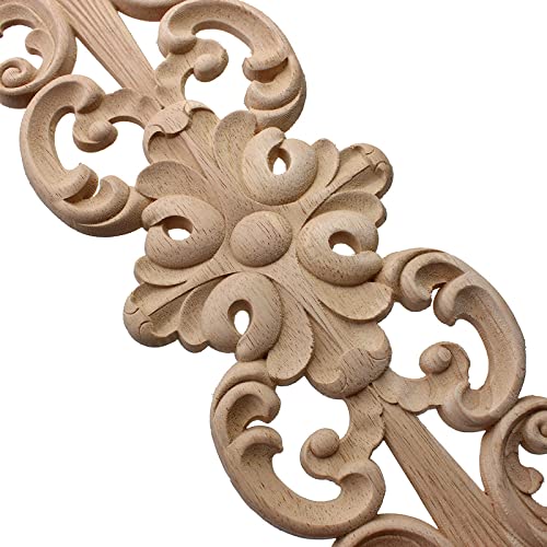 Applique en bois vertical 60x12cm moulure d'angle pour meuble et mur rétro.