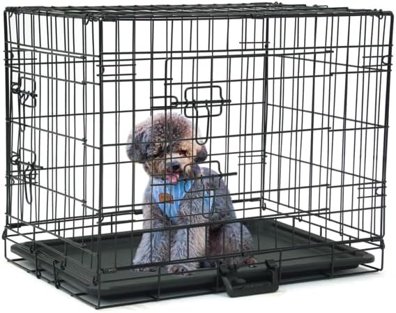 24-Inch Pet Kennel Cat Dog Folding Steel Crate Wire Metal Playpen for Animals