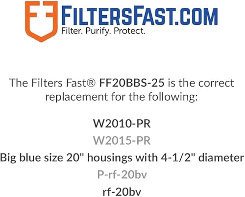 Filters Fast FF20BBS-25 - Repuesto compatible para cartucho de filtro de agua de carbono Pentek RFC20-BB, 20 x 4.5 pulgadas