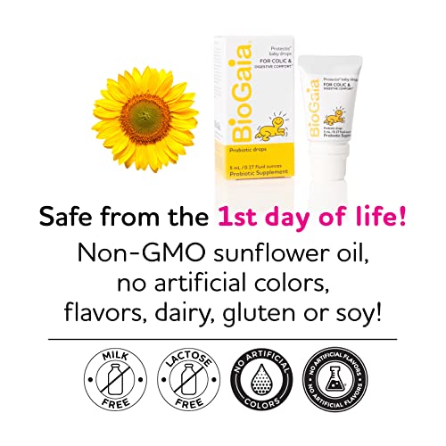 Biogaia Protectis Baby Probiotic Drops | Reduces Colic, Gas & Spit-Ups | Healthy Poops | Reduces Crying & Fussing & Promotes Digestive Comfort | Newborns, Babies & Infants 0-12 Months | 0.17 Oz #TOP4