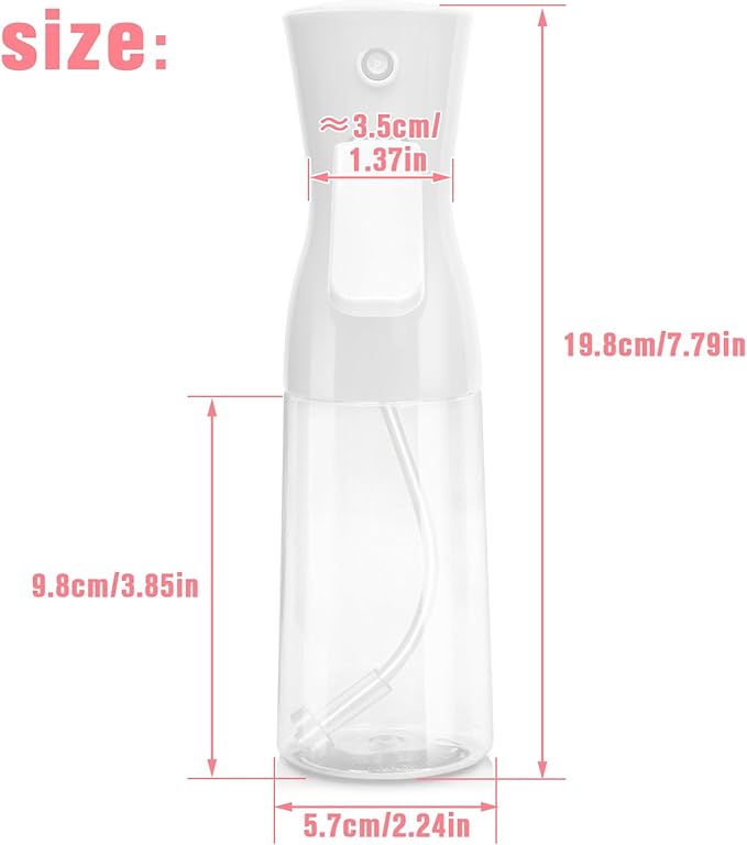 Botella atomizadora spray continuo 6.8 oz blanco miniatura 3