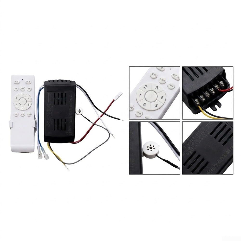 Ventilatore da soffitto con telecomando, 24 V, nero, per ventilatore da