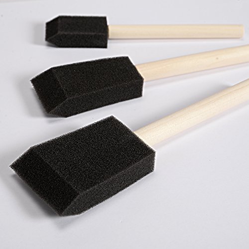 Conda CONDA-046 50 Pack 0.5 Inch-2 Inch Different Size Assorted Foam Brush Set Wood Handle Paint Brush Set- Lightweight thumb #2
