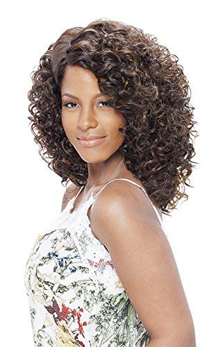 TCHB GENIX (1 Jet Black) - Vanessa Honey C Side Lace Front Part Human Hair Blend Wig