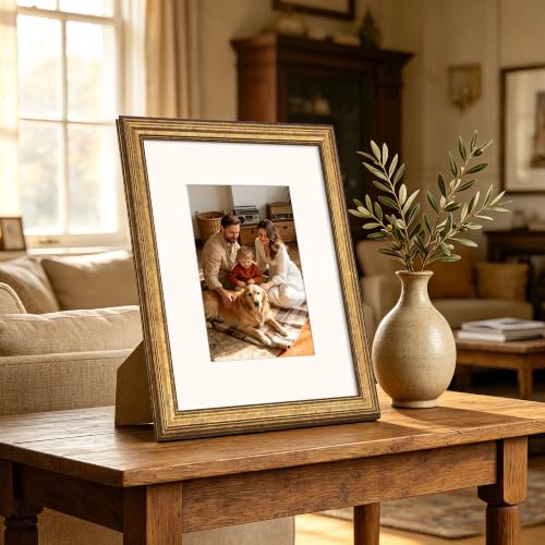 Image of upsimples 8x10 Picture Frame, Vintage Frames Decor, 1Pack Bronze | Fit 5x7 and 8 x 10 Photo, Wall or Tabletop Display, Antique-style Decoration, Rustic Farmhouse Decor, For Weddings