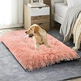 ペットクッション 猫 犬 ペットベッド 角型 丸洗い Qhoculi 犬ベッド 猫ベッド ふわふわ もふもふ 暖かい ペットクッション 洗える ペットマット 保温防寒 寒さ対策 滑り止め もこもこ ぐっすり眠る ペット用ベッド 通年 猫 犬 小動物用 ペット用品 おしゃれ お祝い プレゼント 敬老の日 クリスマス 新年ギフト 贈り物に (ピンク, Ｓ-55*40*12cm)