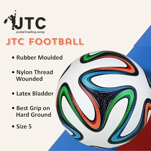 Image of JTC Hand Stitched World Cup Qatar 2023 New Addition Football with Air Pump Size & Wet Ground, & Artifical Turf, International Match Ball, Size - 5 Pump & Pin Multicolor (Zigzag Style A)