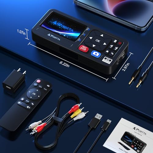 Portta CHR101 Vhs To Digital Converter, Video To Digital Recorder With Remote, Compatible With Vhs, Vcr, Dvr, Dvd thumb #6