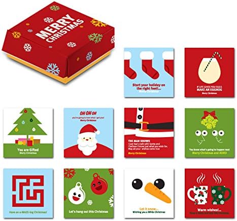 Tsoomi Magnets Merry Christmas: 10 Inspirational Refrigerator Magnets Set Comes In A Designed Red Package, The Best Creative Holiday Present Suitable For Kitchen Decoration, White Boards And More