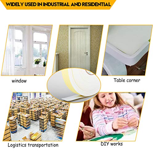 Foam Insulation Tape, Weather Stripping For Sliding Doors, Seal, Hvac, Windows, Pipes, Air Conditioning, Plumbing, High Density Foam Seal Tape, Craft Tape(White, 33Ft X 1/8” X 1”) #TOP5
