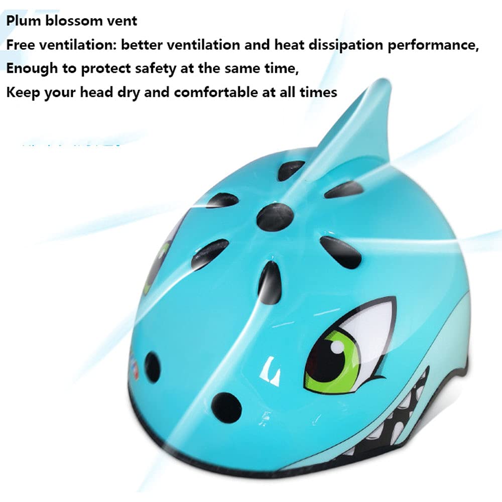 Cascos de Seguridad para Bicicletas, Dinosaurios para niños Cascos, Cascos para Andar en Bicicleta, Cascos de Bicicletas eléctricos en Día de Navidad de cumpleaños, Regalos de Pascua,Azul