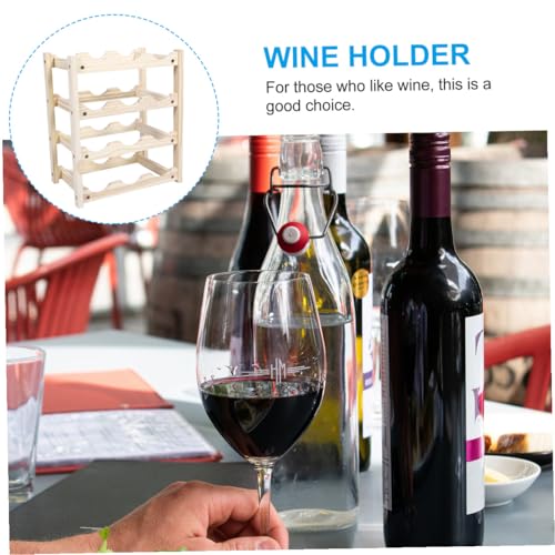 Soporte para botellas de vino de madera con base miniatura 7