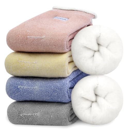 Image of iCamter 4 Pairs Womens Wool Socks - Soft, Thick, Warm Thermal Boot Winter Socks for Gifts