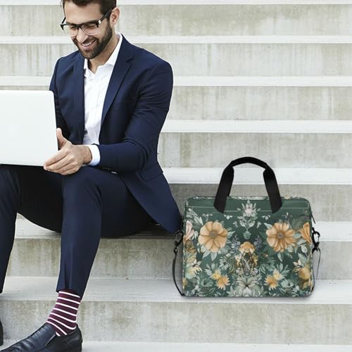 Bolso para laptop floral verde 15.6 pulgadas miniatura 3