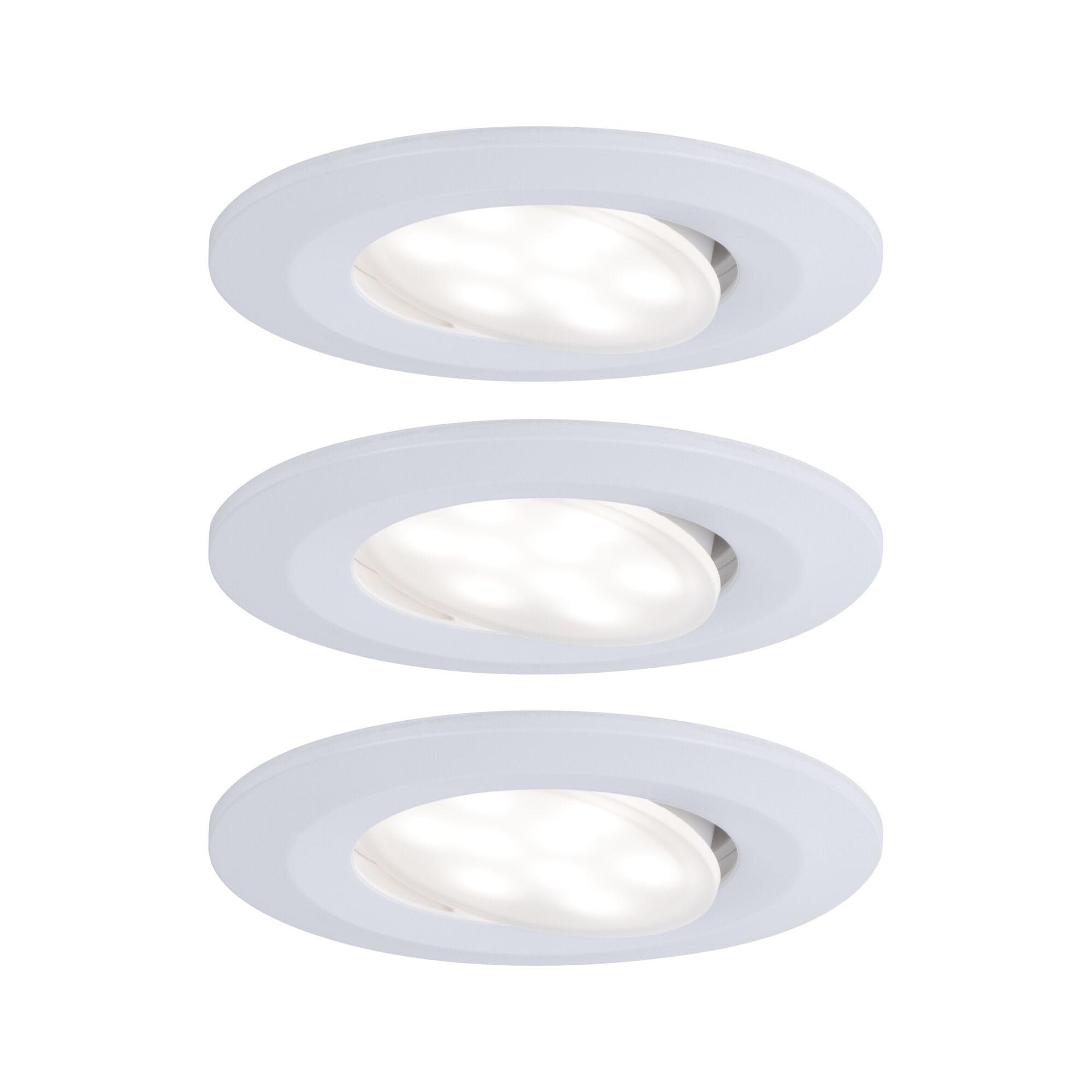 Paulmann 99927 spots enc. LED Calla rond kit de 3 incl. 3x6W IP65 gradable projecteurs enc. Blanc dépoli éclair. d'armoire plastique. lampe enc. 4000K