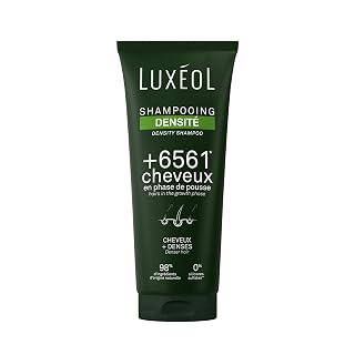 LUXEOL - Shampooing Densité - +6561 Cheveux En Phase De Pousse* - Augmente La Densité Capillaire - 98% D'Ingrédients D'Origine Naturelle - Sans Silicones - Fabriqué en France - 200 ml - Amazon product rated Grade A