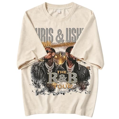 Vintage Merch Shirt Voncert Graphic Tshirts Classic Tour Style Tees for Fans Beige
