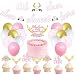 50 Pcs Oh Deer Party Decoration Kit, Woodland Deer Baby Shower Supplies Hunting Antlers Boho Floral Themed cake toppers, Oh Deer She's Almost Here Banner, Forest Party for Baby Girl