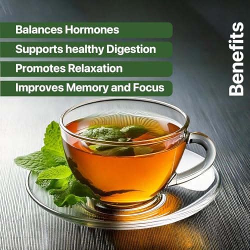 Image of BLUE TEA - Combo Pack - Spearmint Herbal Tea - 100 gm & 30 Tea Bags - Plant Based | Pcos Relief | Balances Hormones | Reduces Facial Hair & Acne | Supports Digestion | Herbal Tea - Caffeine Free | Zipper & Pet Jar