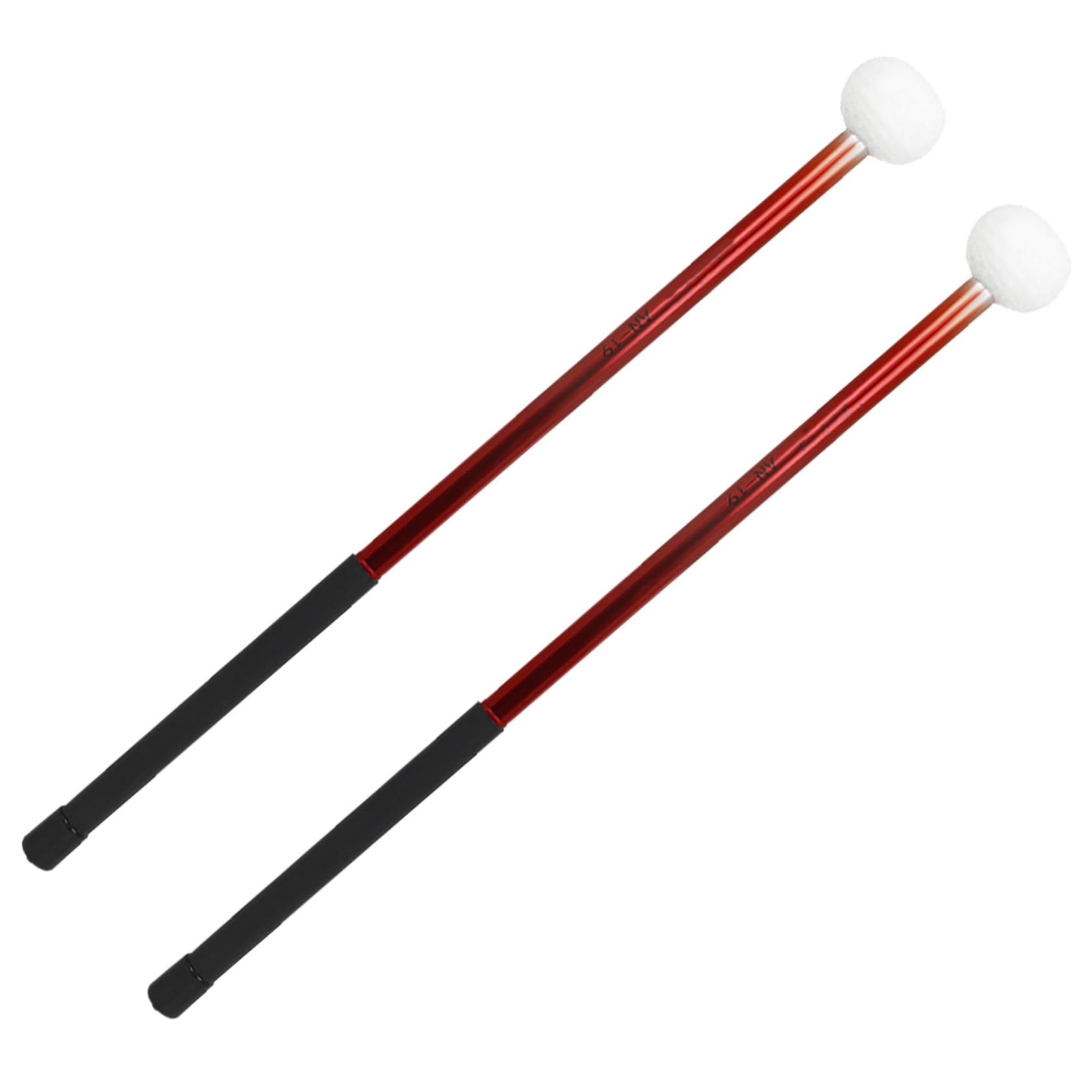 TOYANDONA 2 Mazos con Cabeza de Fieltro para Bombo y Tambores de Marcha, Ergonómicos, con Par de Baquetas, para Instrumentos de Percusión