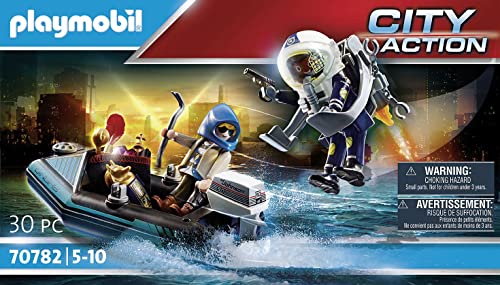 PLAYMOBIL City Action 70782 Polizei-Jetpack: Festnahme des Kunsträubers, Schwimmfähig, Spielzeug für Kinder ab 5 Jahren – Bild 4