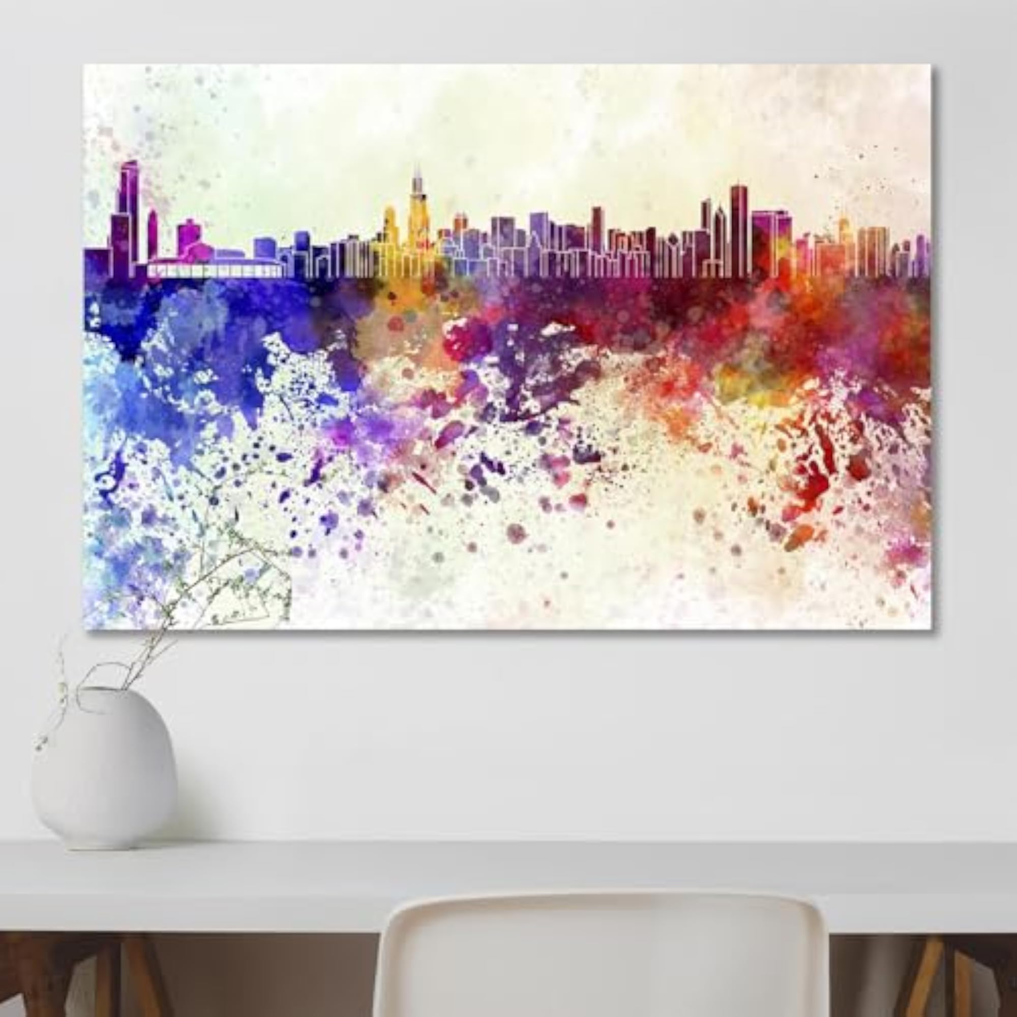 Chicago Skyline Peel & Stick Vinyl Wall Sticker
