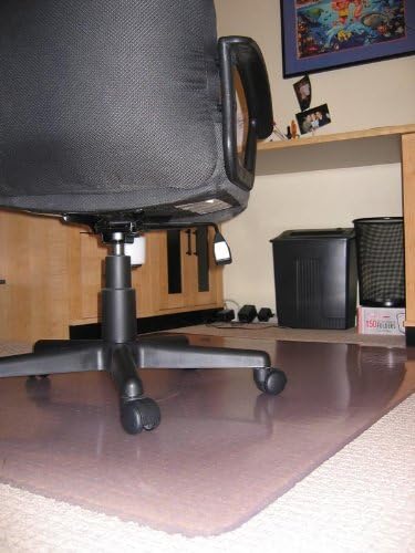 Vista 4 de Alfombrillas para sillas para suelos alfombrados, 45 x 53 pulgadas, con borde (protuberancia), transparentes, de grado comercial, bordes biselados